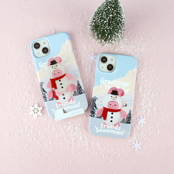 [THENINEMALL] Greetings Windy Snowman Hard Phone Case (2 types)