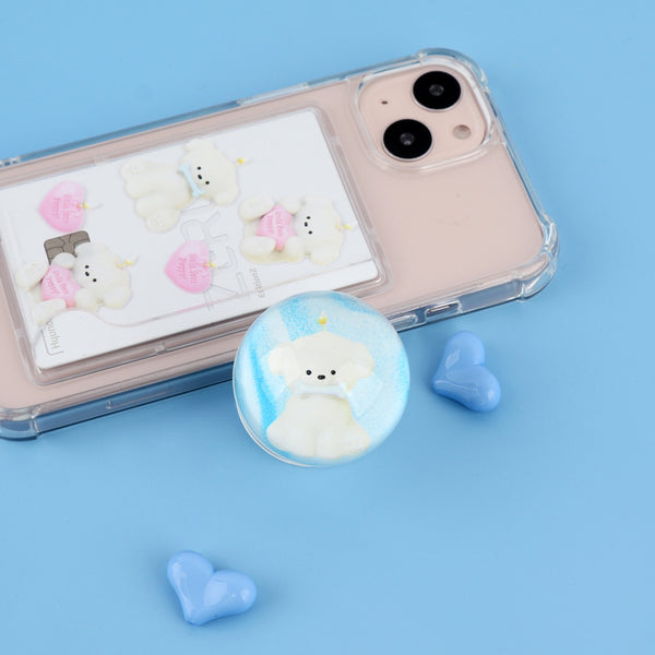 [THENINEMALL] Puppy Candle Pattern Clear Phone Case (4 types)