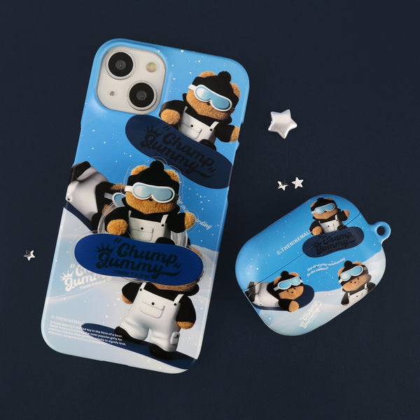 [THENINEMALL] Pattern Snowboarder Gummy Hard Phone Case (2 types)