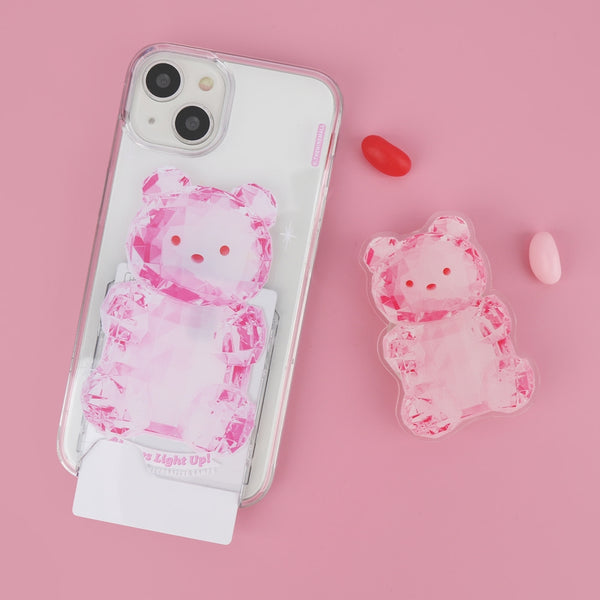 [THENINEMALL] Pink Light Gummy Clear Phone Case (3 types)