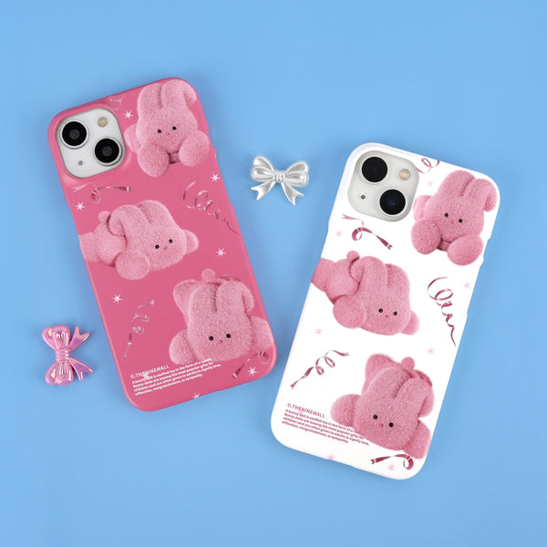 [THENINEMALL] Pink Ribbon Windy Hard Phone Case (2 types)