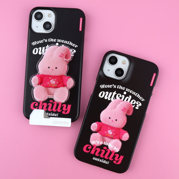 [THENINEMALL] Pink Knit Windy Hard Phone Case (2 types)