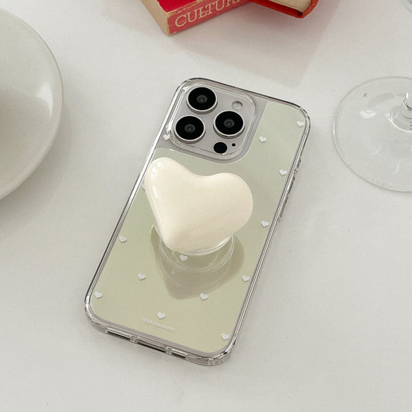 [Mademoment] Small Heart Pattern Design Glossy Mirror Phone