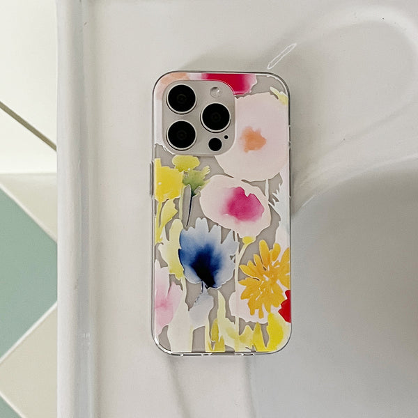 [Mademoment] Iris Garden Design Clear Phone Case (3 Types)