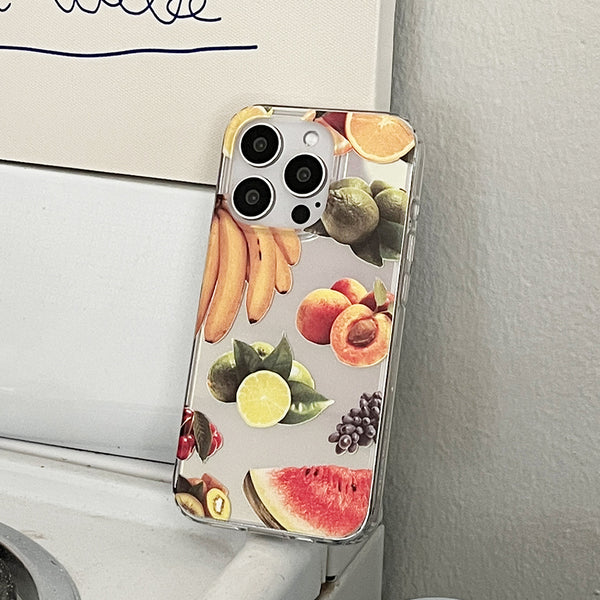 [Mademoment] Juice Fruits Design Glossy Mirror Phone