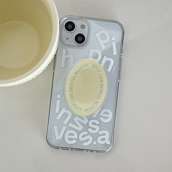 [Mademoment] Wave Of Happiness Lettering Design Clear Phone Case (3 Types)