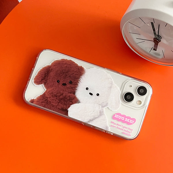 [THENINEMALL] Big Hug Puppy Clear Phone Case (3 types)