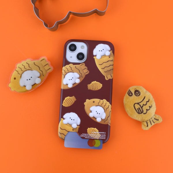 [THENINEMALL] Pattern Fish Bread Puppy Hard Phone Case (2 types)