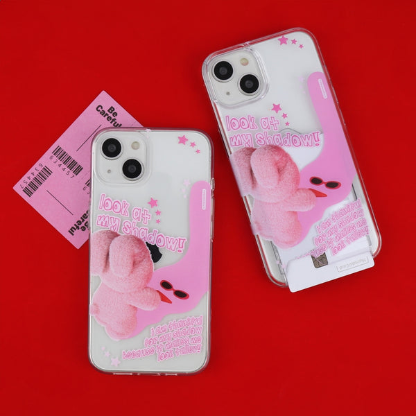 [THENINEMALL] Pink Shadow Windy Clear Phone Case (3 types)