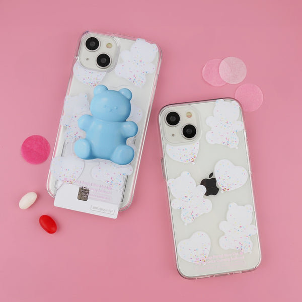 [THENINEMALL] White Gummy Balloon Clear Phone Case (3 types)