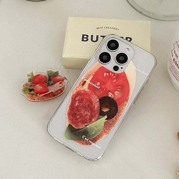 [Mademoment] Fresh Sandwich Design Clear Phone Case (3 Types)