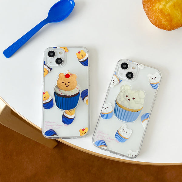 [THENINEMALL] Pattern Gummy Muffin Clear Phone Case (3 types)