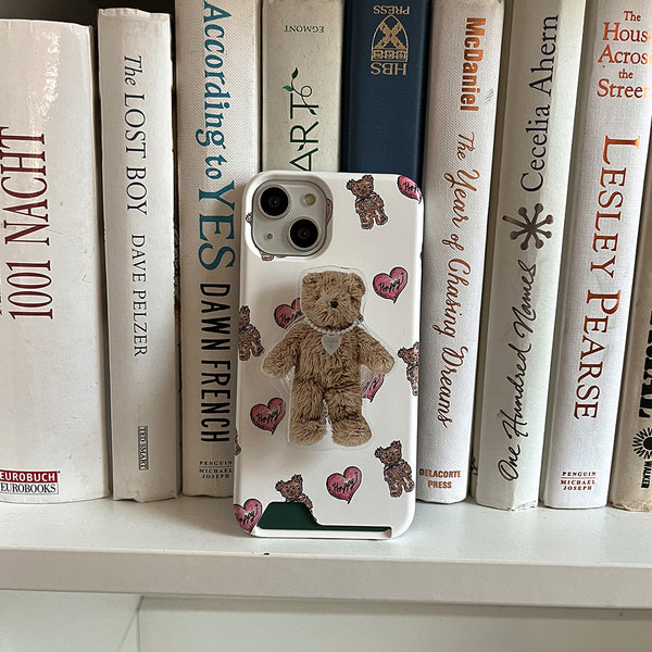 [Mademoment] Heart Teddy Pattern Design Phone Case