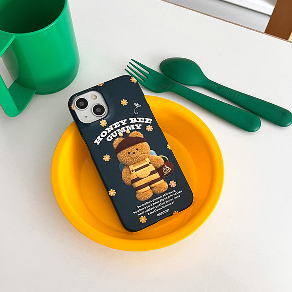 [THENINEMALL] Honey Bee Gummy Hard Phone Case (2 types)