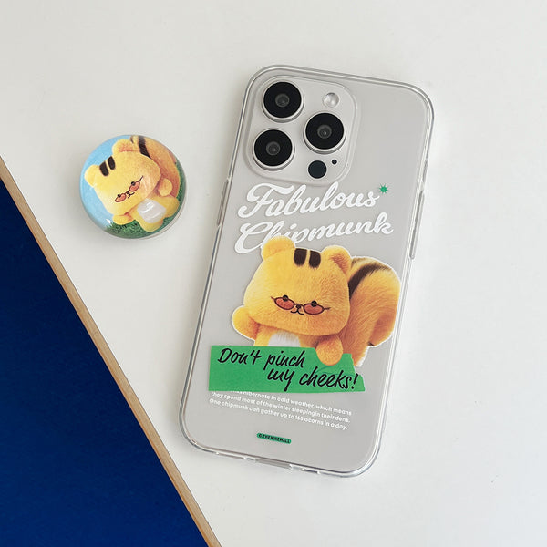 [THENINEMALL] Fabulous Chipmunk Clear Phone Case (3 types)