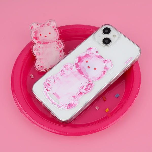 [THENINEMALL] Pink Light Gummy Clear Phone Case (3 types)