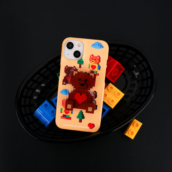 [THENINEMALL] Pattern Cube Gummy Hard Phone Case (2 types)