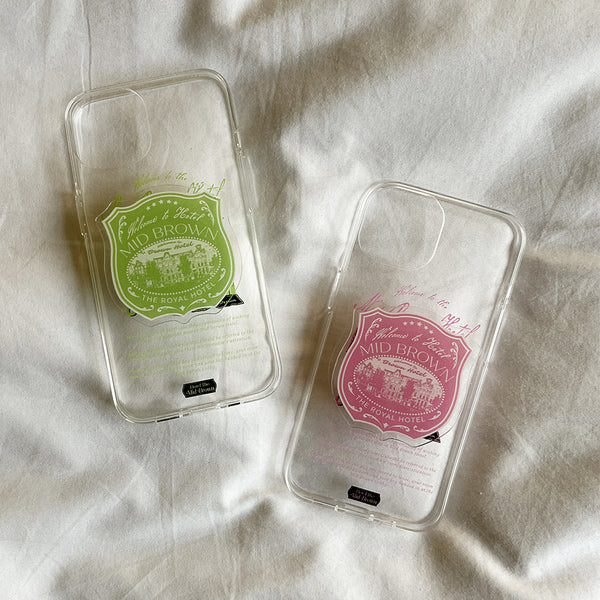 [Mademoment] Hotel The Mid Brown Design Clear Phone Case (4 Types)