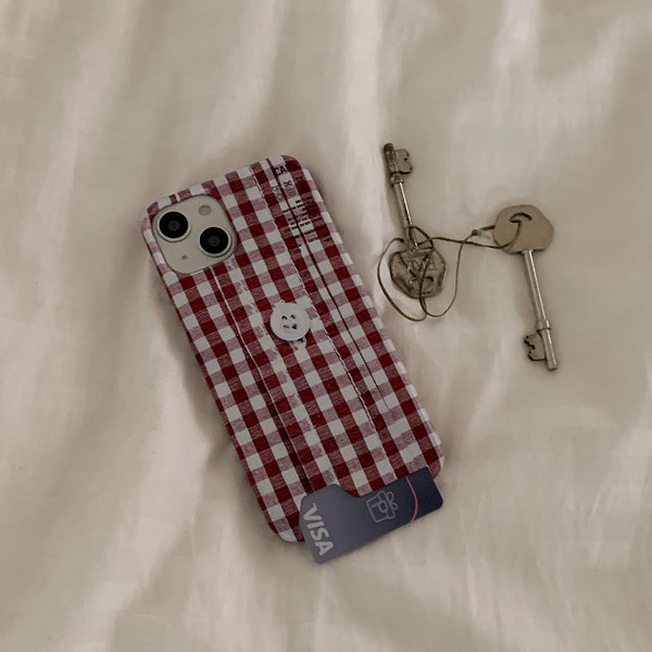 [Mademoment] Vintage Gingham Pajamas Design Phone Case