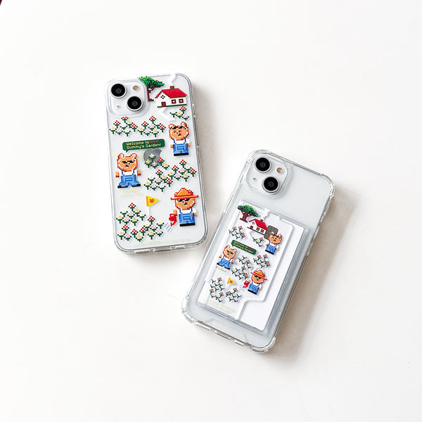 [THENINEMALL] Pixel Farmer Gummy Clear Phone Case (3 types)