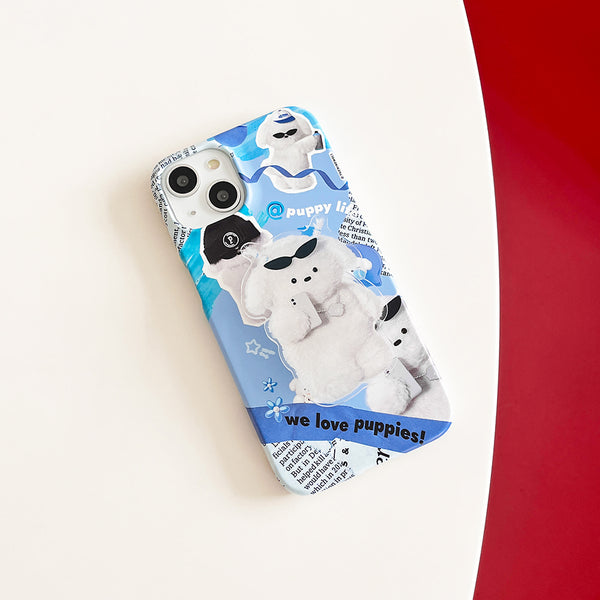 [THENINEMALL] Puppy Collage Hard Phone Case (2 types)