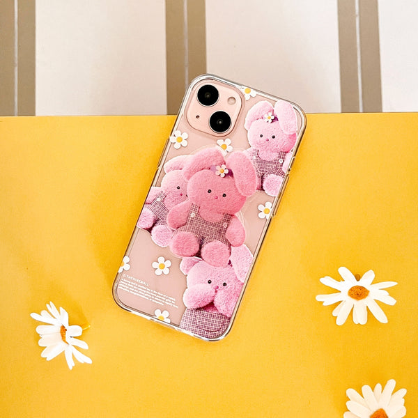 [THENINEMALL] Daisy Hair Tie Windy Clear Phone Case (3 types)