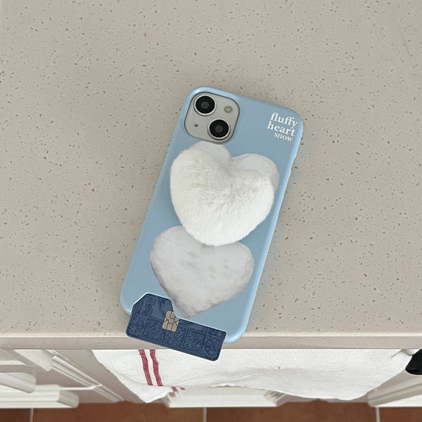 [Mademoment] Fluffy Heart Snow Design Phone Case