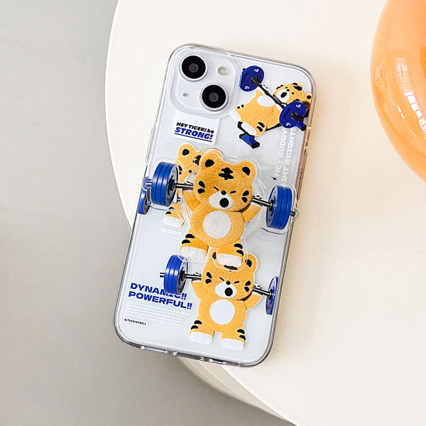 [THENINEMALL] Pattern Hey Tiger Gym Clear Phone Case (3 types)