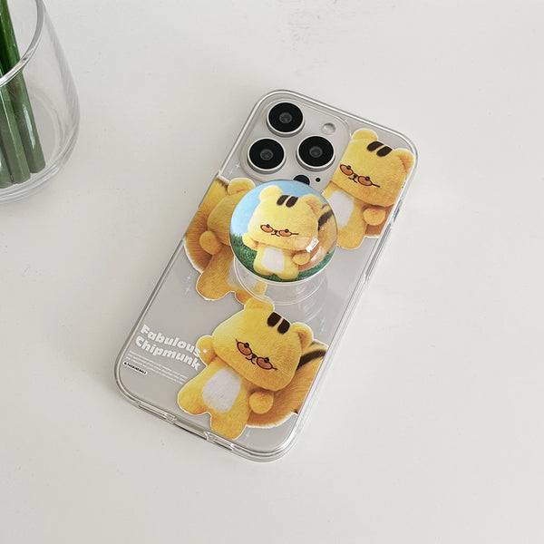 [THENINEMALL] Pattern Fabulous Chipmunk Clear Phone Case (3 types)