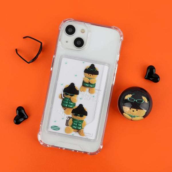 [THENINEMALL] Pattern Puffer Bad Gummy Clear Phone Case (4 types)