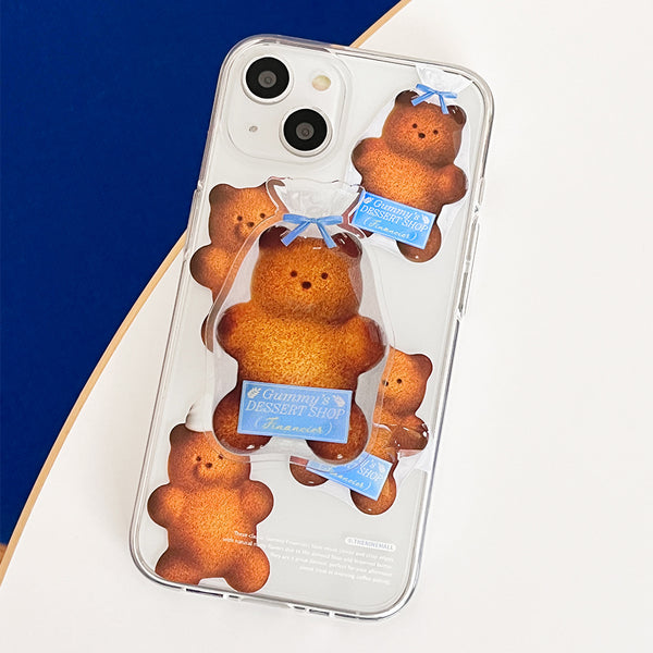 [THENINEMALL] Pattern Gummy Financier Clear Phone Case (3 types)