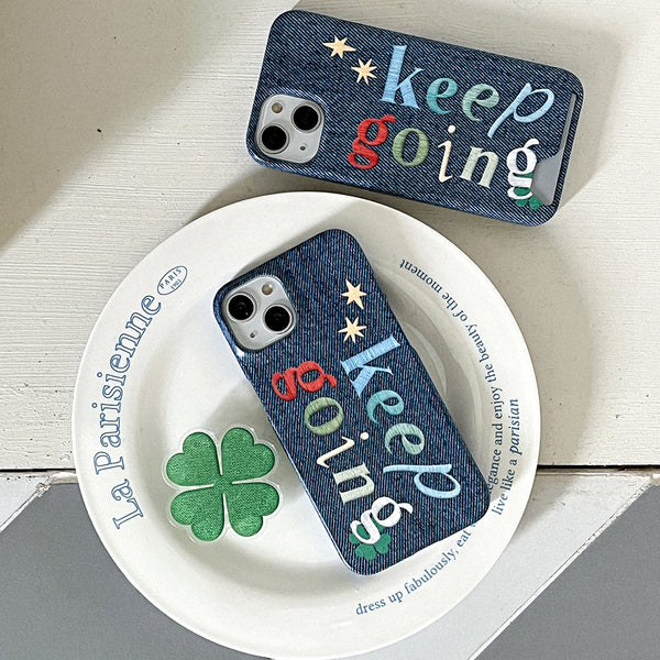 [Mademoment] Keep Going Denim Design Phone Case