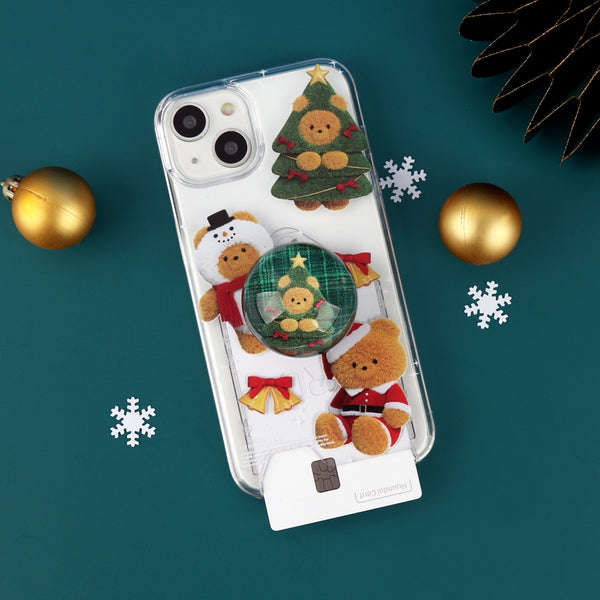 [THENINEMALL] Pattern Happy Holiday Gummy Clear Phone Case (3 types)