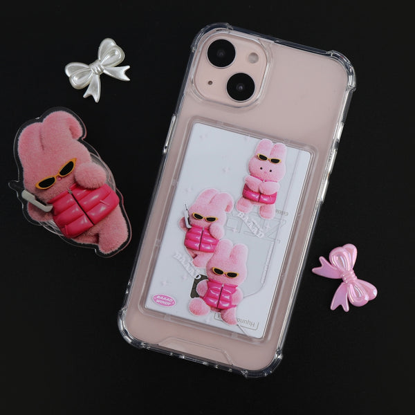 [THENINEMALL] Pattern Puffer Bad Windy Clear Phone Case (4 types)