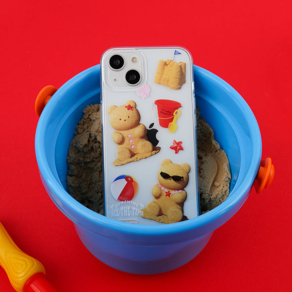 [THENINEMALL] Pattern Sand Gummy Clear Phone Case (3 types)