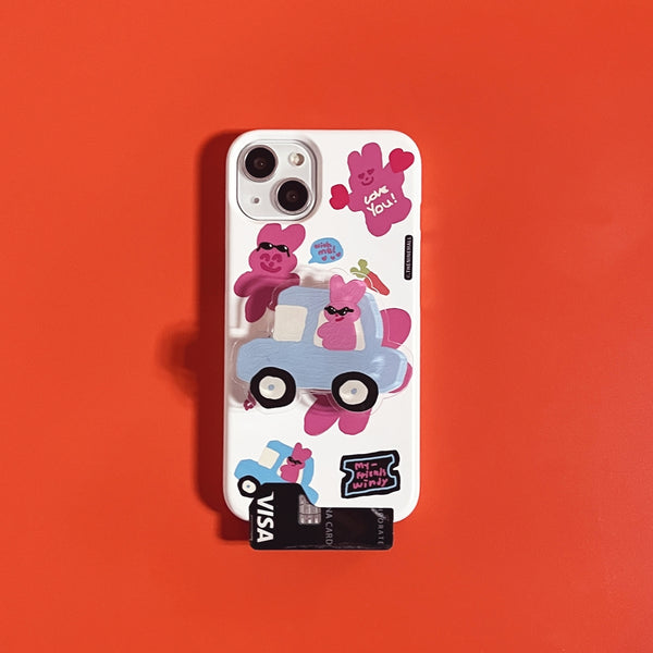 [THENINEMALL] Windy Painting Sticker Hard Phone Case (2 types)