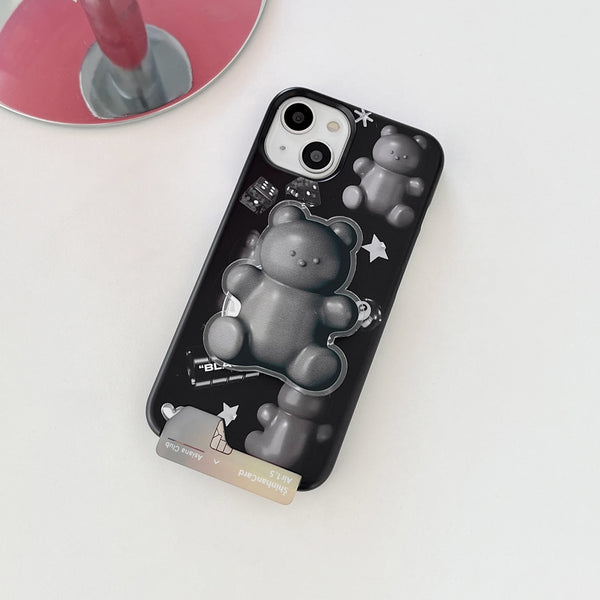 [THENINEMALL] Black Objet Sticker Hard Phone Case (2 types)