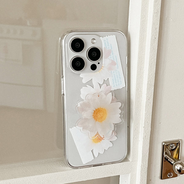 [Mademoment] Pure Daisy Design Clear Phone Case (3 Types)