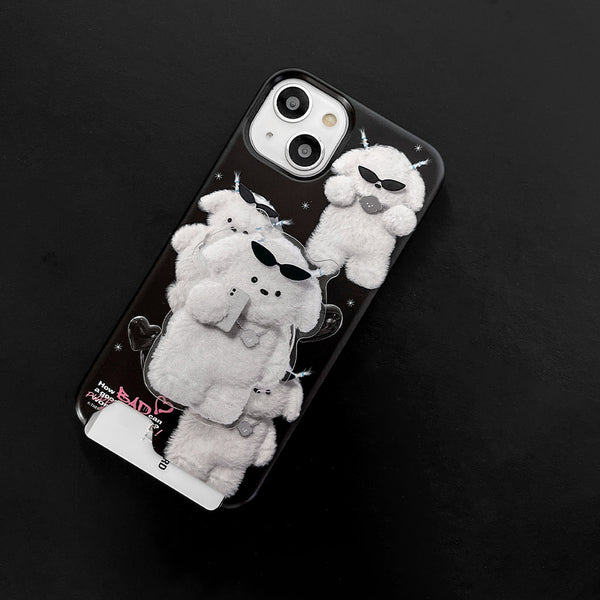 [THENINEMALL] Pattern Bad Puppy Outfits Hard Phone Case (2 types)