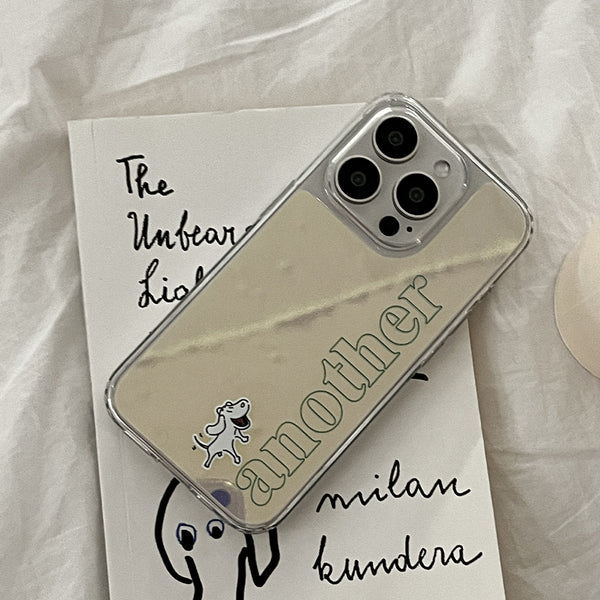 [Mademoment] Another Dog Line Design Glossy Mirror Phone Case