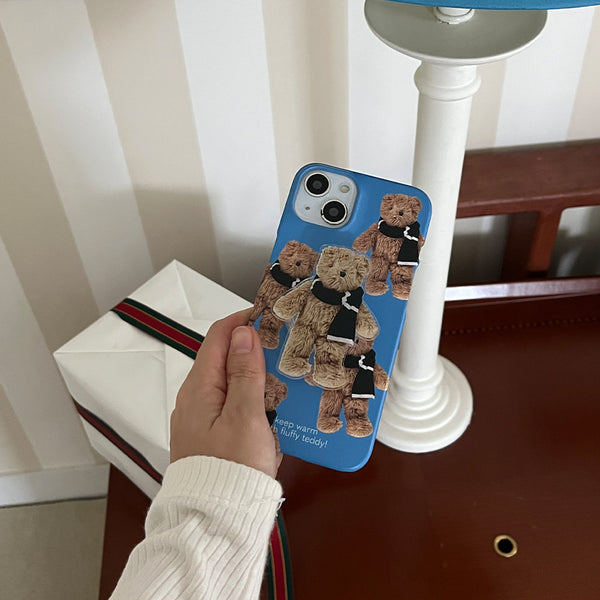 [Mademoment] Pattern Winter Fluffy Teddy Design Phone Case