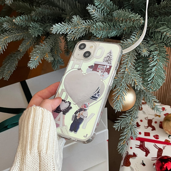 [Mademoment] Snowing Play Design Glossy Mirror Phone