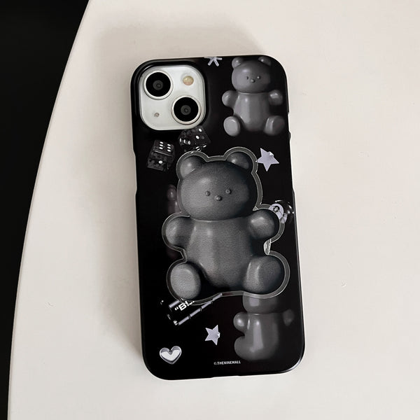 [THENINEMALL] Black Objet Sticker Hard Phone Case (2 types)