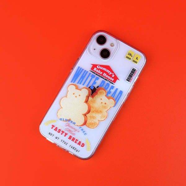 [THENINEMALL] Bread Gummy Clear Phone Case (3 types)