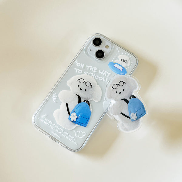 [THENINEMALL] Student Puppy Clear Phone Case (3 types)