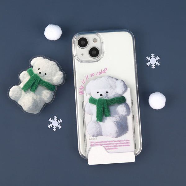 [THENINEMALL] Puppy Snowman Clear Phone Case (4 types)