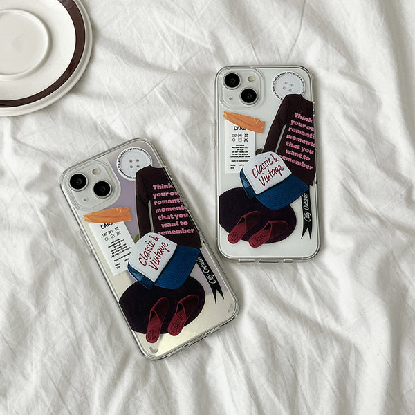 [Mademoment] Chilly Outside Sticker Design Clear Phone Case (4 Types)