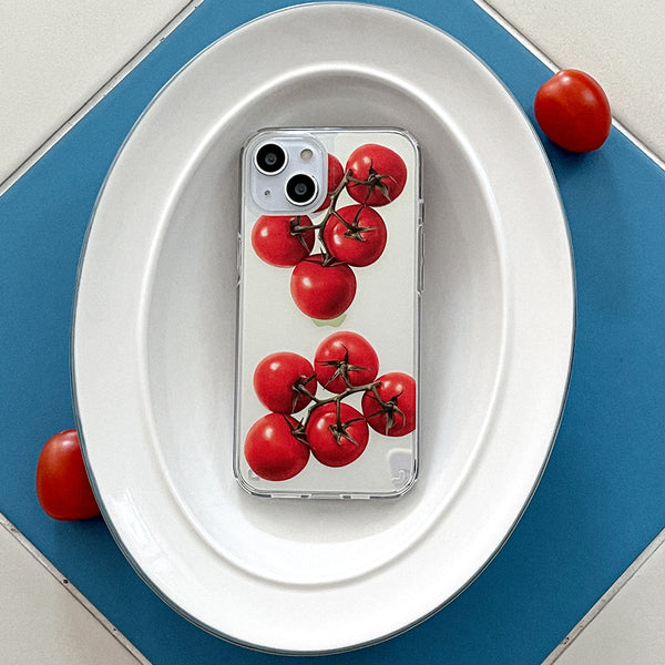 [Mademoment] Red Tomato Design Glossy Mirror Phone Case