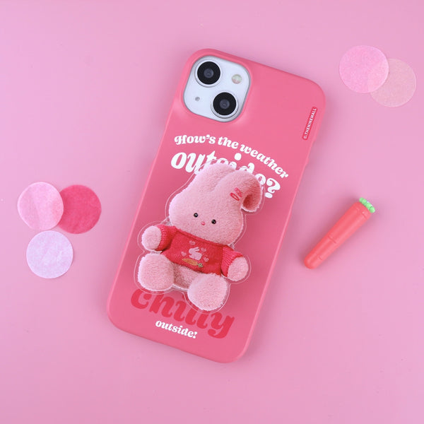 [THENINEMALL] Pink Knit Windy Hard Phone Case (2 types)