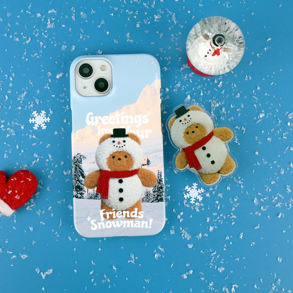 [THENINEMALL] Greetings Gummy Snowman Hard Phone Case (2 types)